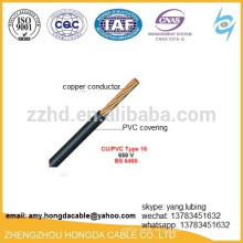 Cable de cable aislado NYA 450 / 750V H07V-R del PVC